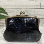 ハンドメイド 本革親子がま口財布(両面カードポケット各2段付)