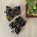 キッチンアームカバー 北欧ミモザブーケ ネイビー