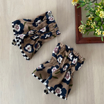 キッチンアームカバー 北欧デザインフラワー ネイビー