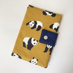 SALE・パンダさんのからし色の通帳・お薬手帳ケース①