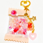 シャカシャカキーホルダー【ピンク 蓄光】