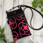 スマホショルダー♫スマホポーチ♫ピンク♫カメリア柄♫北欧