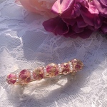 薔薇の花びらとパール バレッタ/ゴールド