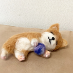 眠り中の豆柴の子犬*羊毛フェルト*犬