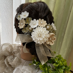 つまみ細工とレジンの髪飾り 成人式 卒業式 髪飾り