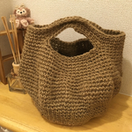 受注制作!シンプルでかわいい麻糸ハンドバッグ