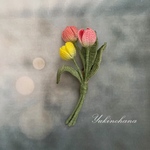 【販売】ブローチ~チューリップ(カラー3輪)