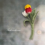 【販売】ブローチ~チューリップ(赤白黄)