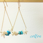 【再販】白珊瑚とターコイズのイヤリング&ピアス