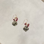 14kgf 赤い首輪のダルメシアン ピアスorイヤリング