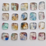 862 ガラスビーズ シックなトーン 四角扁平型 縦10、11mm