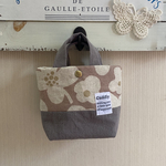 手のひらサイズのミニミニトート 北欧ナチュラルフラワー くすみピンク