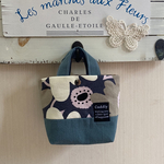 手のひらサイズのミニミニトート 北欧suuri kukka ブルーグレー