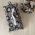 ティッシュボックスケース 北欧デザインフラワー ネイビー