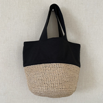 エコアンダリヤ×布のバッグ ブラック