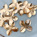 10個/花弁の花のビーズキャップ ゴールドカラー 46x42x1mm 穴:1~1.5mm