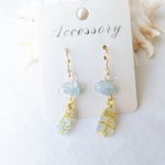 (再)シーグラスとアクアマリンのピアスorイヤリング