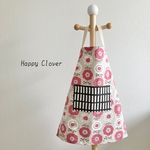 【再販】1人で着られる♪ すっきり畳める♪子供用エプロン キッズエプロン 北欧 花柄 女の子 幼稚園 保育園 給食 おままごと 三角巾 料理 お手伝い 巾着 110cm 120cm