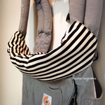 抱っこ紐首回りカバー◆白黒ボーダー×ブラック