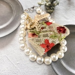 クリアランスセール☆インド刺繍リボン キーホルダー001