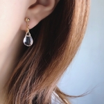 ちゅるんイヤリング【ピアス/イヤリング】サージカルステンレス対応 クリスタル(水晶) 夏 限定品 雫 ガラス ドロップ