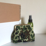 がま口 ポーチ お花迷彩