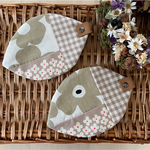 ほっこり🍃はっぱコースター 2枚セット 北欧ナチュラルベージュのお花