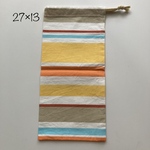 縦長巾着袋🔸マルチボーダー☆27×13