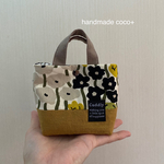 手のひらサイズのミニミニトート 北欧ライブリーガーデン オフ×ブラック