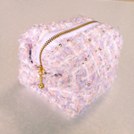 Rady風ピンク×パープルキラキラツイード♡キャラメルポーチ