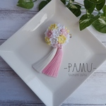 つまみ細工髪飾り 手まり風ピンク