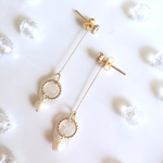 【お値下げ♪】 (2WAY) * drop shell * × * shrink pearl * pierce