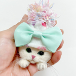 羊毛フェルト猫ブローチ