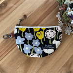 北欧ライブリーガーデン ブラック×アイスグレー ミニポーチ 半月のかたち