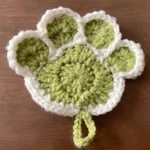 肉球アクリルたわし(黄緑3枚セット)