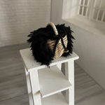 リカちゃん→ファー付きリボンかごバッグ