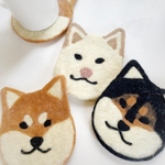 【羊毛フェルト】柴犬のコースター 選べる3個セット