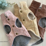 【犬服】暖かツイードの前開きリバーシブルベスト