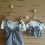 親子お揃い*ギンガムチェックキャミソール*黒*親子ペア#親子リンク