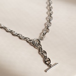 小さめ アンカーチェーンネックレス【シルバー】【カジュアル マンテル サージカルステンレス 金属アレルギー】