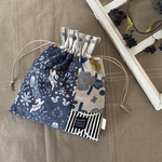 巾着ポーチ 紐通し口独立タイプ