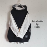 ★フードベスト★ブラック×黒白ボーダー