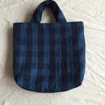 ブルー×ネイビーチェック柄 バック『1点もの』