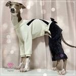 【イタグレ用犬服🐕】コーデュロイが上品でおしゃれ🫶🏻フリルパンツのコーデュロイロンパース⭐︎