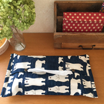 ボックスティッシュカバー(ネイビー くま)