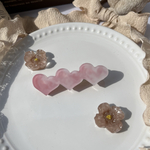 *キャンディマットハートヘアクリップ*