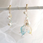 【5/26 21時再販予定】マーメイドの耳飾り<碧と檸檬色・ちいさめ>