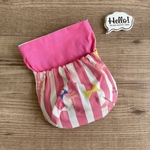 No.61 ミニタオルも入る!ふたなし移動ポケット✴︎しましまフラミンゴ