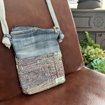 さをり織り ショルダーポシェット(デニム)