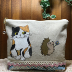 三毛猫とハリネズミポーチ